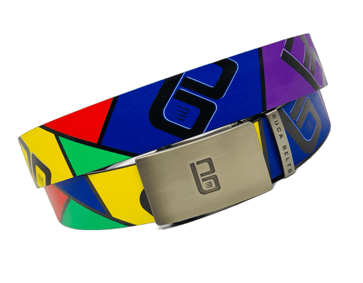 Ratchet Golf Belts with skull and crossing clubs design (Solid Colors)
